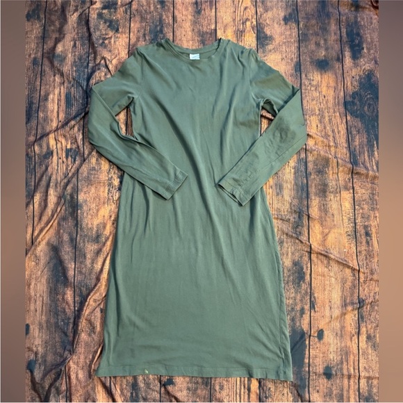 KOTN Long Sleeve Midi Dress in Olive M - Picture 3 of 6